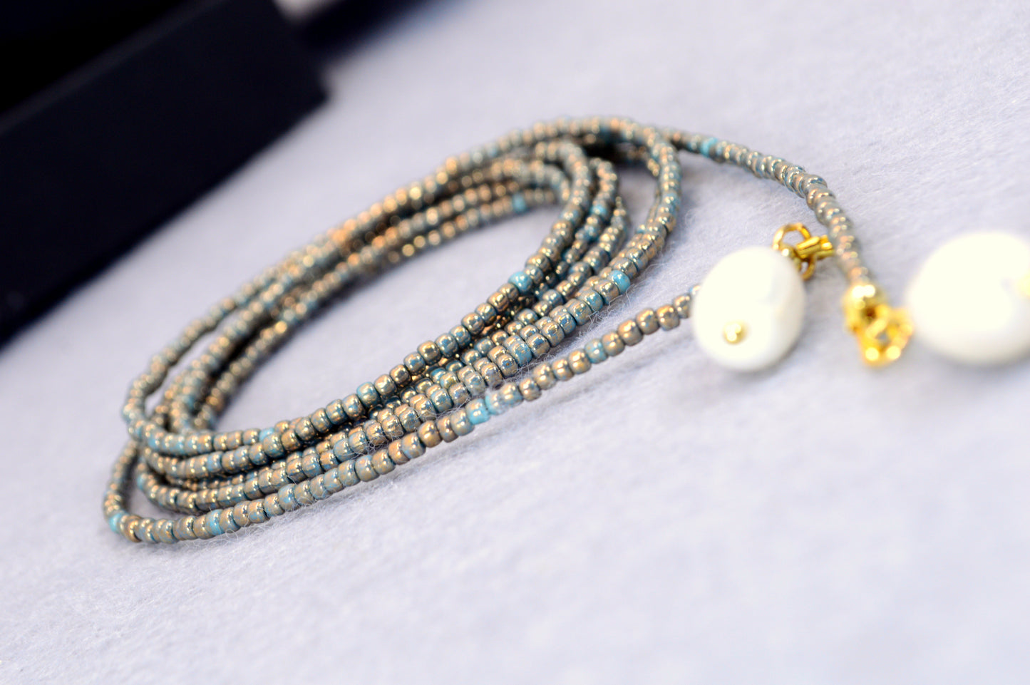 Boho Pearl Lariat Necklace – 31 Colors | Handmade Beaded Y Necklace with Freshwater Pearls | Adjustable Long Layered Necklace for Women