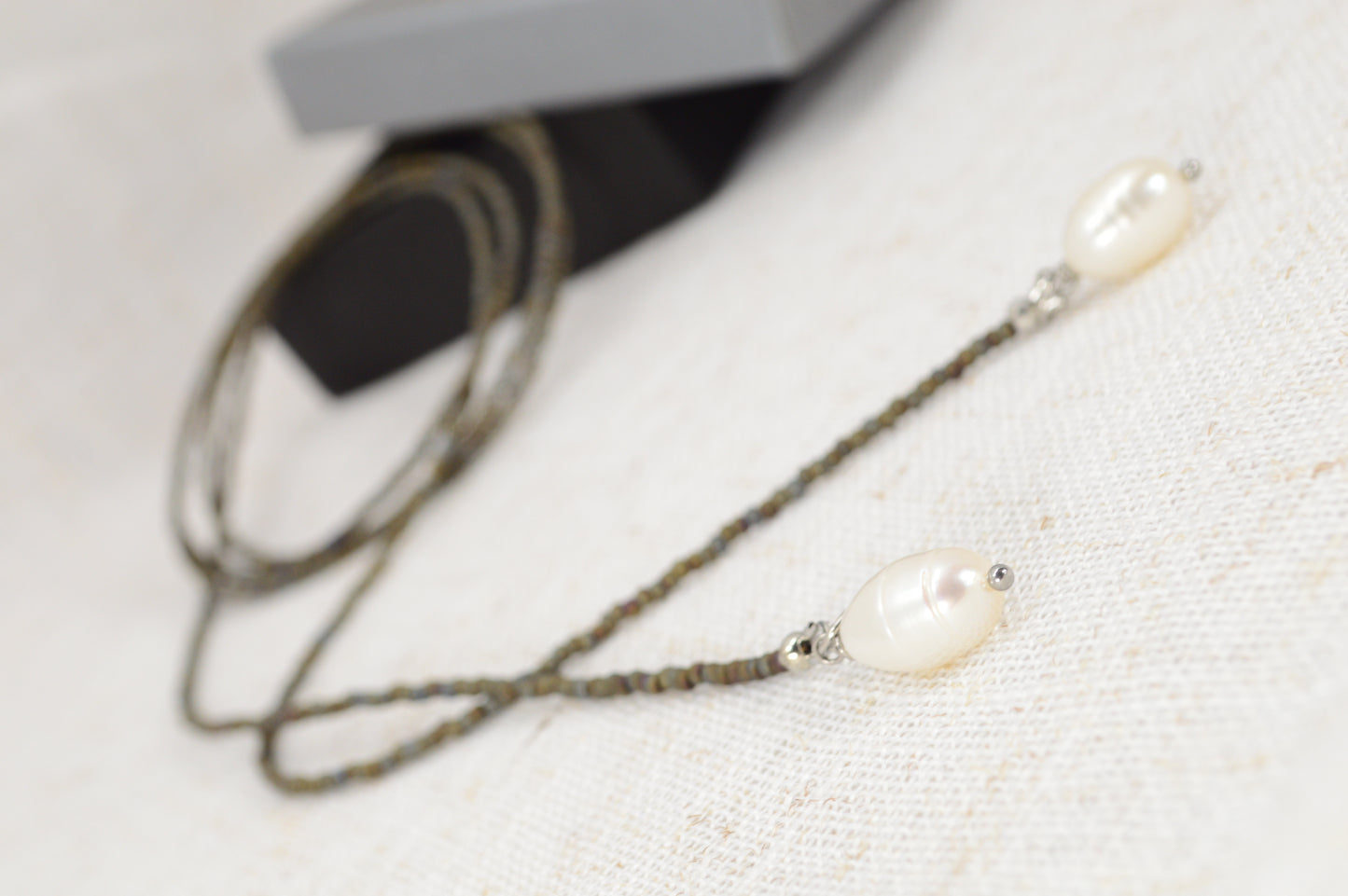 Boho Pearl Lariat Necklace – 31 Colors | Handmade Beaded Y Necklace with Freshwater Pearls | Adjustable Long Layered Necklace for Women