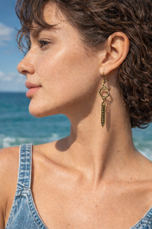 Bronze Boho Ring Dangle Earrings