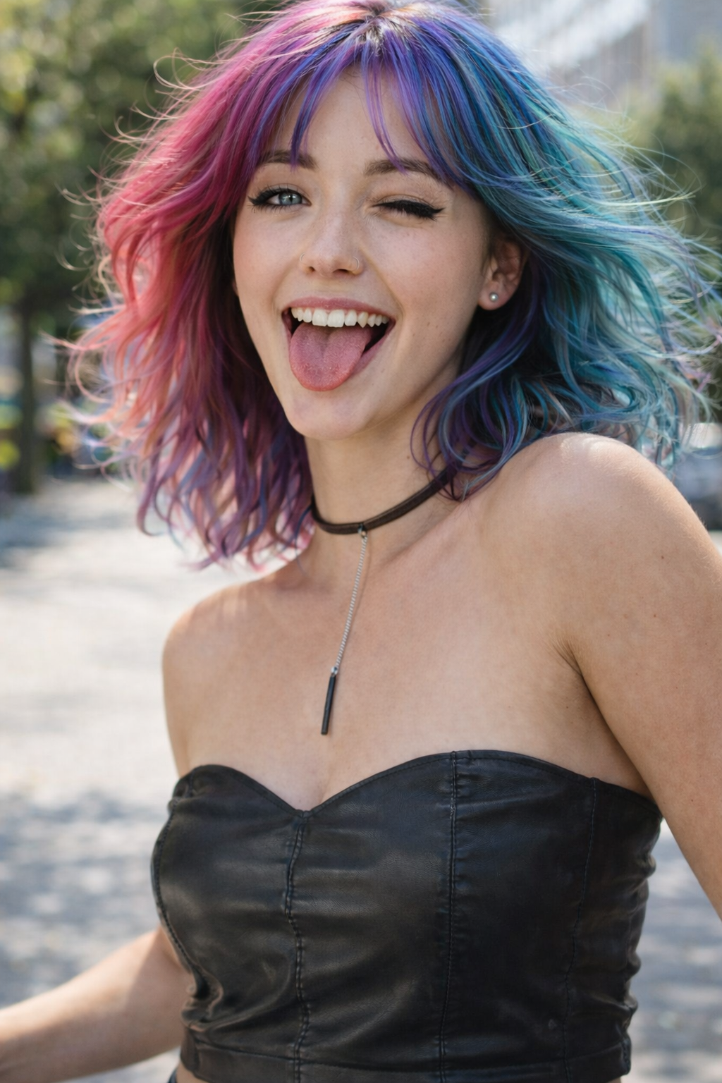 Stainless Steel Bar Pendant Choker – Leather Cord Necklace | Minimalist Y Necklace for Women & Men | Modern Statement Jewelry