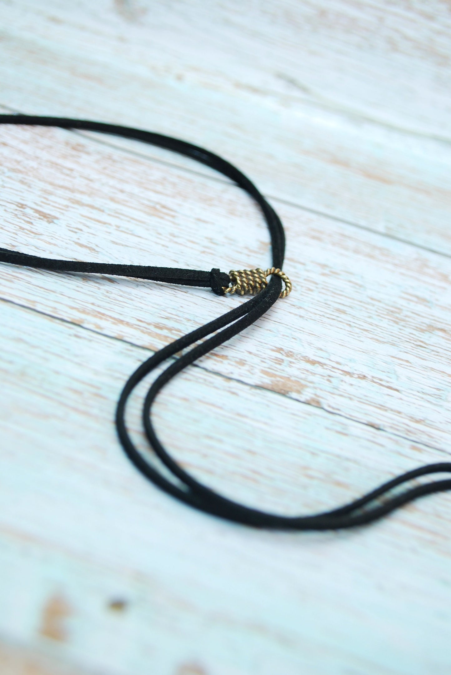 Long black leather choker necklace, Beach wrap necklace,Cowgirl style.