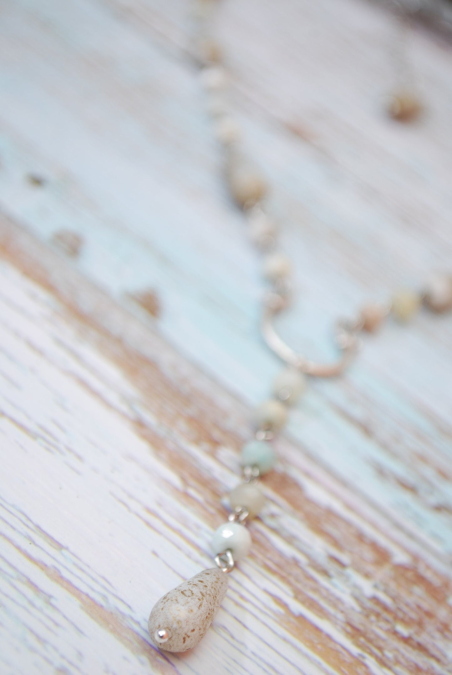 Delicate Y Necklace, Amazonite necklace, Romantic special ocation.