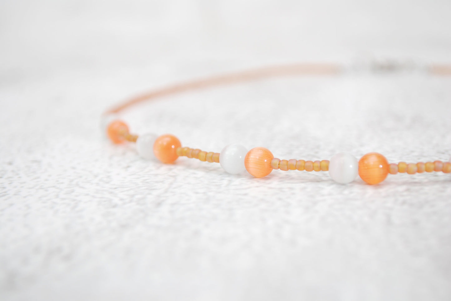 Summer Style with Estibela's Tiny Cat's Eye Stone Beaded Necklace Choker