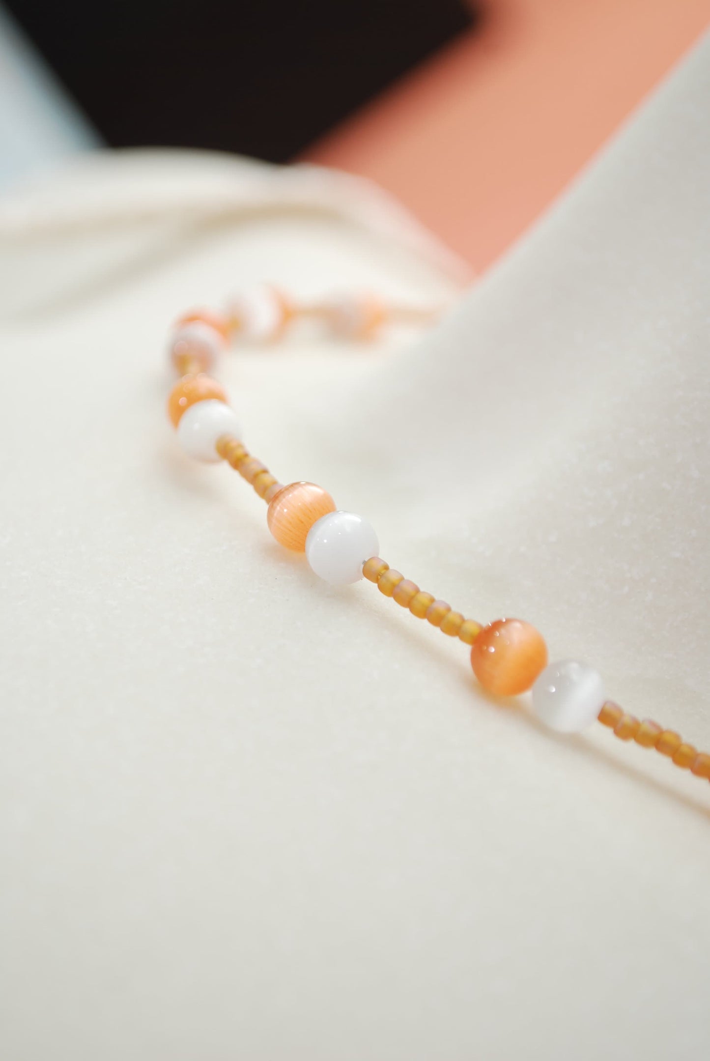 Summer Style with Estibela's Tiny Cat's Eye Stone Beaded Necklace Choker