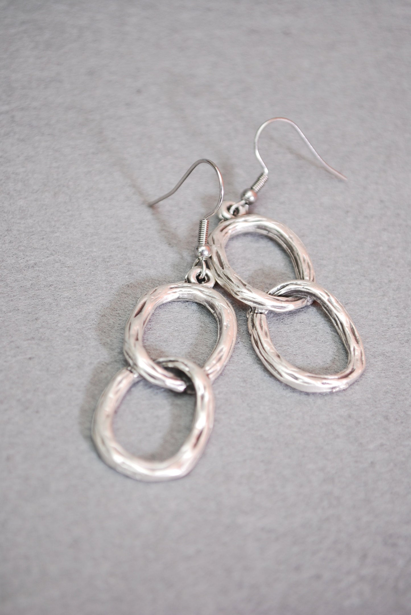 Big chain earrings, trendy drop earrings, silver plated earrings,  2" - 5.5cm