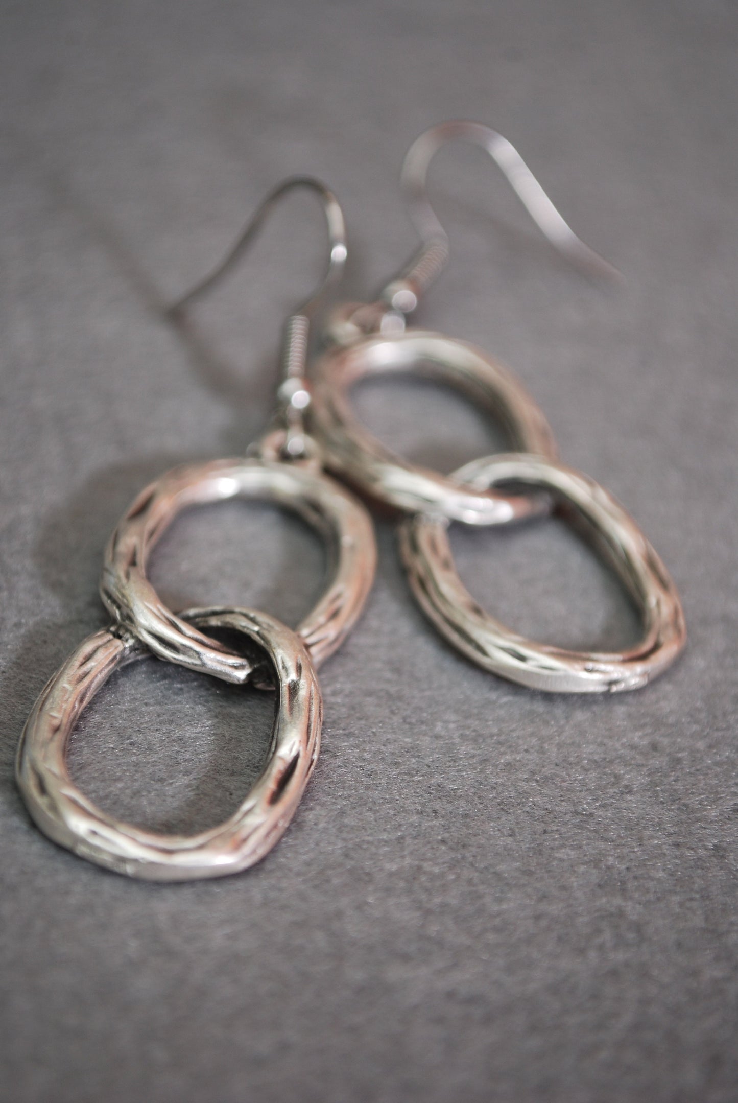 Big chain earrings, trendy drop earrings, silver plated earrings,  2" - 5.5cm