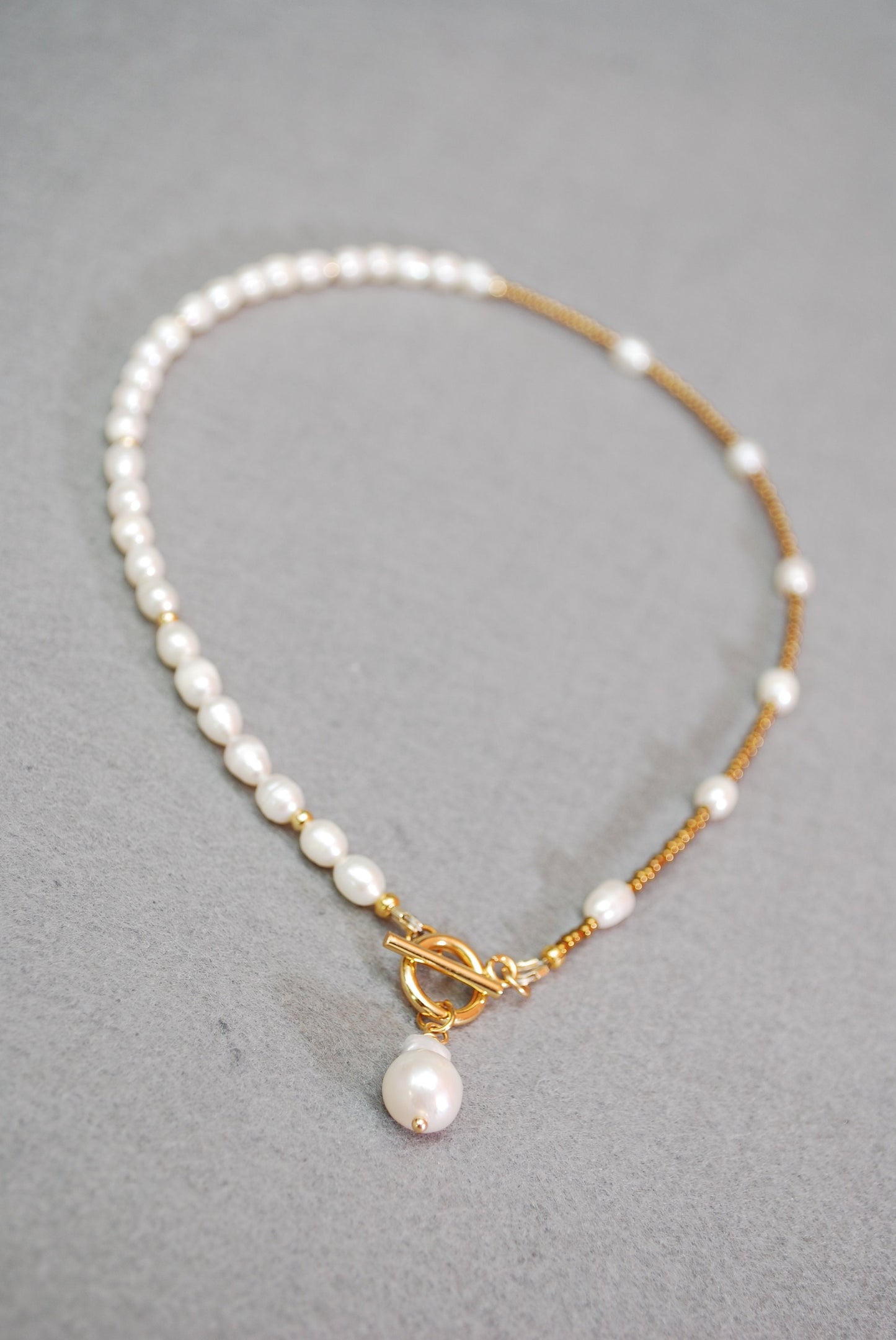 Elegant Half Seed Beads & Half Freshwater Pearl Necklace - Custom Handmade Jewelry for Business Ladies, Brides and Mothers