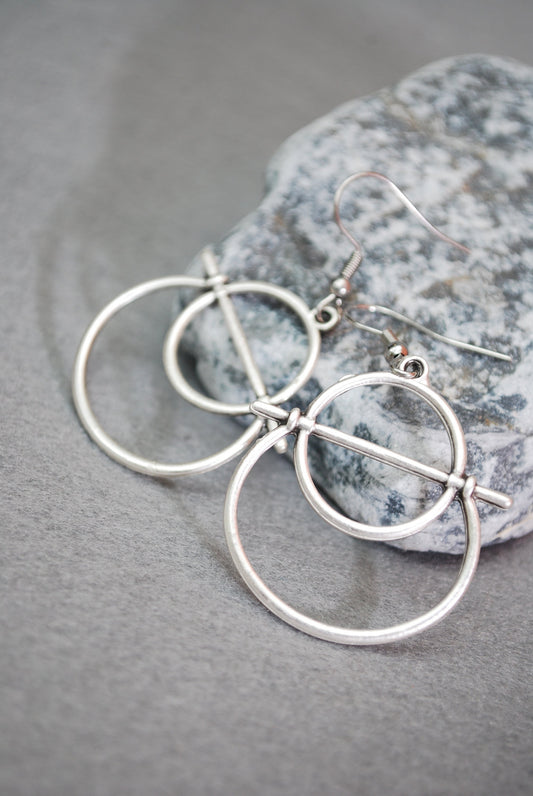 Abstract shape earrings,  geometric earrings, boho outfit, summer lightweight  5cm - 2"