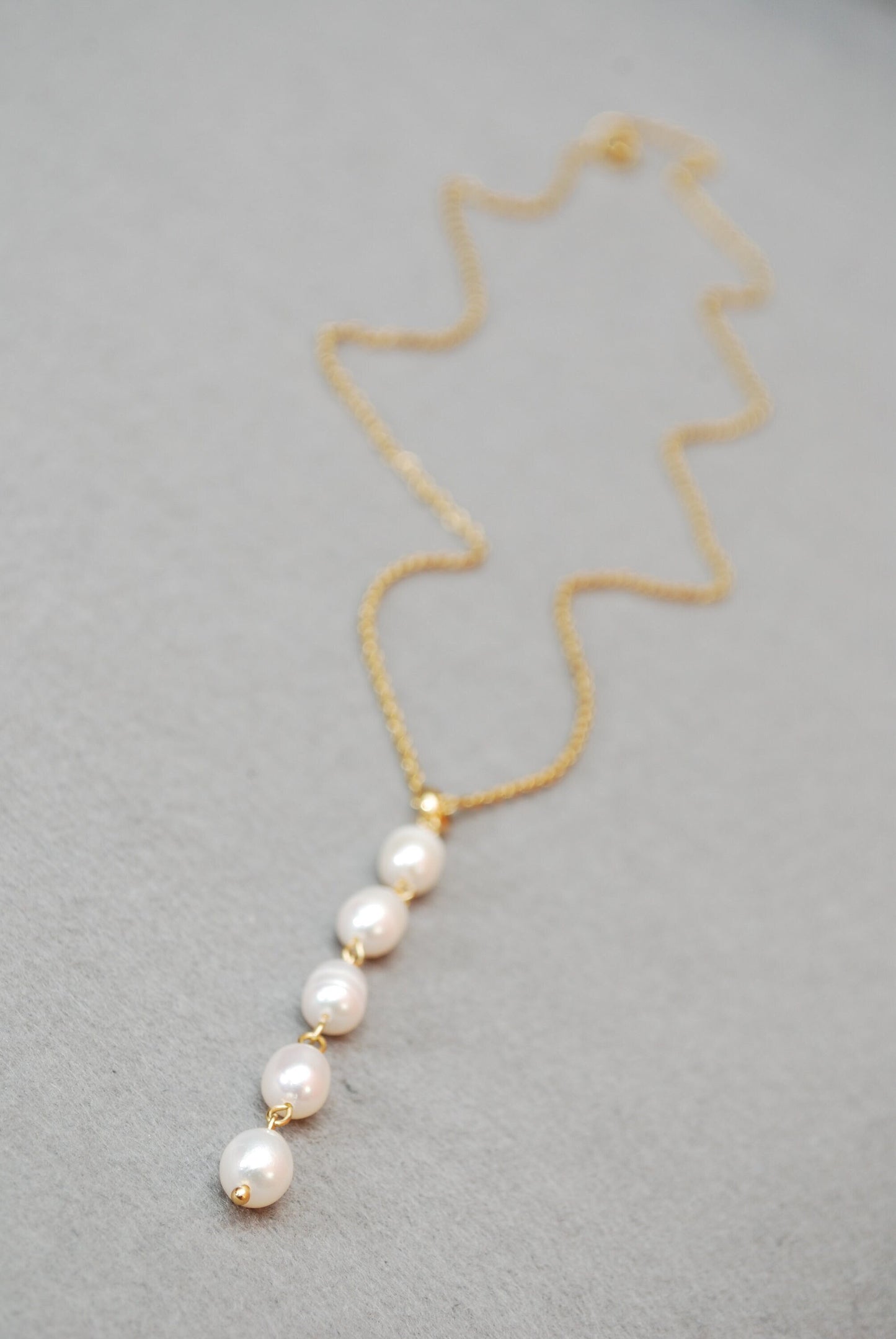 Freshwater Pearl Cascade Pendant, Delicate Necklace Choker.