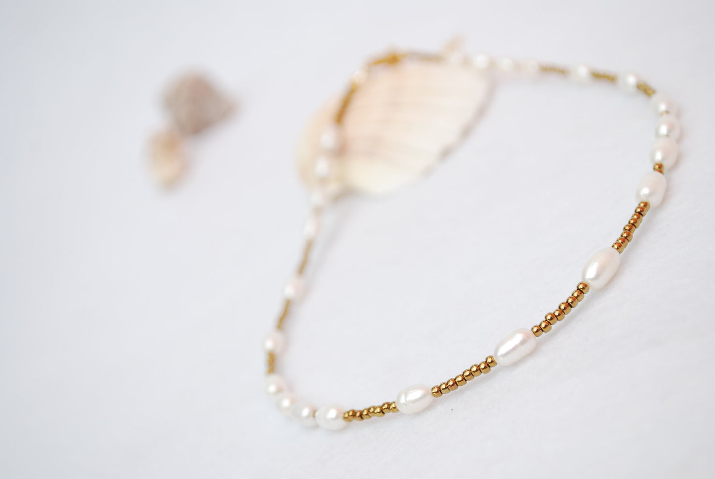 Freshwater Pearls & Golden Beads Choker Necklace: Bohemian Glamour, New Age Jewelry