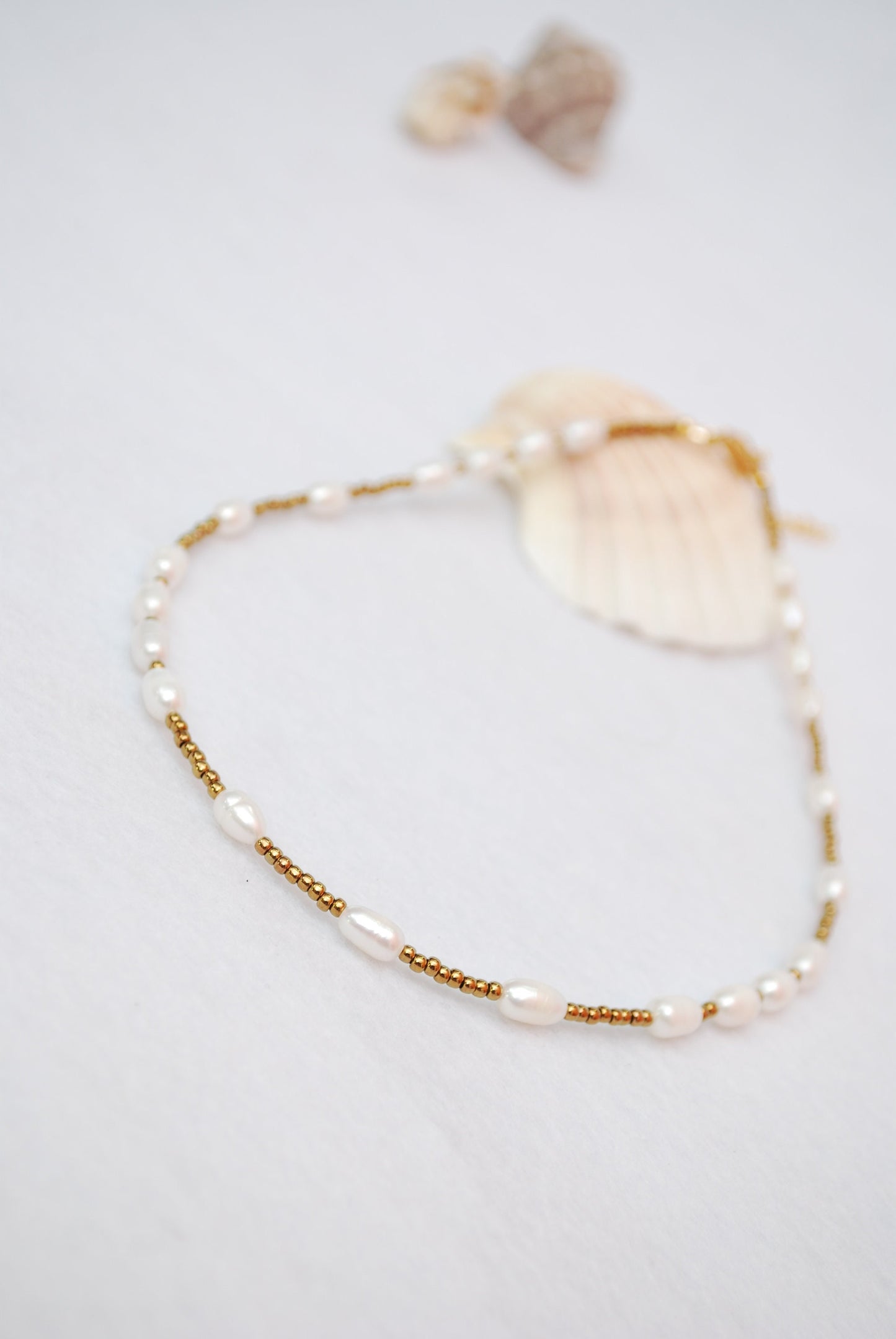 Freshwater Pearls & Golden Beads Choker Necklace: Bohemian Glamour, New Age Jewelry