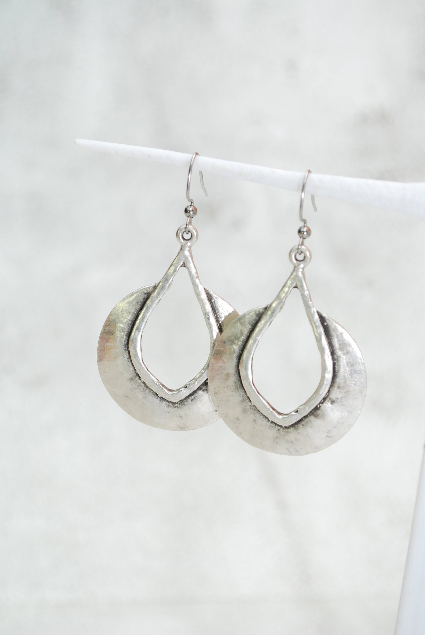 Big teardrop antigue silver earrings / Large big earrings / Estibela design / 6cm - 2 1/2 innches / Birthday gift