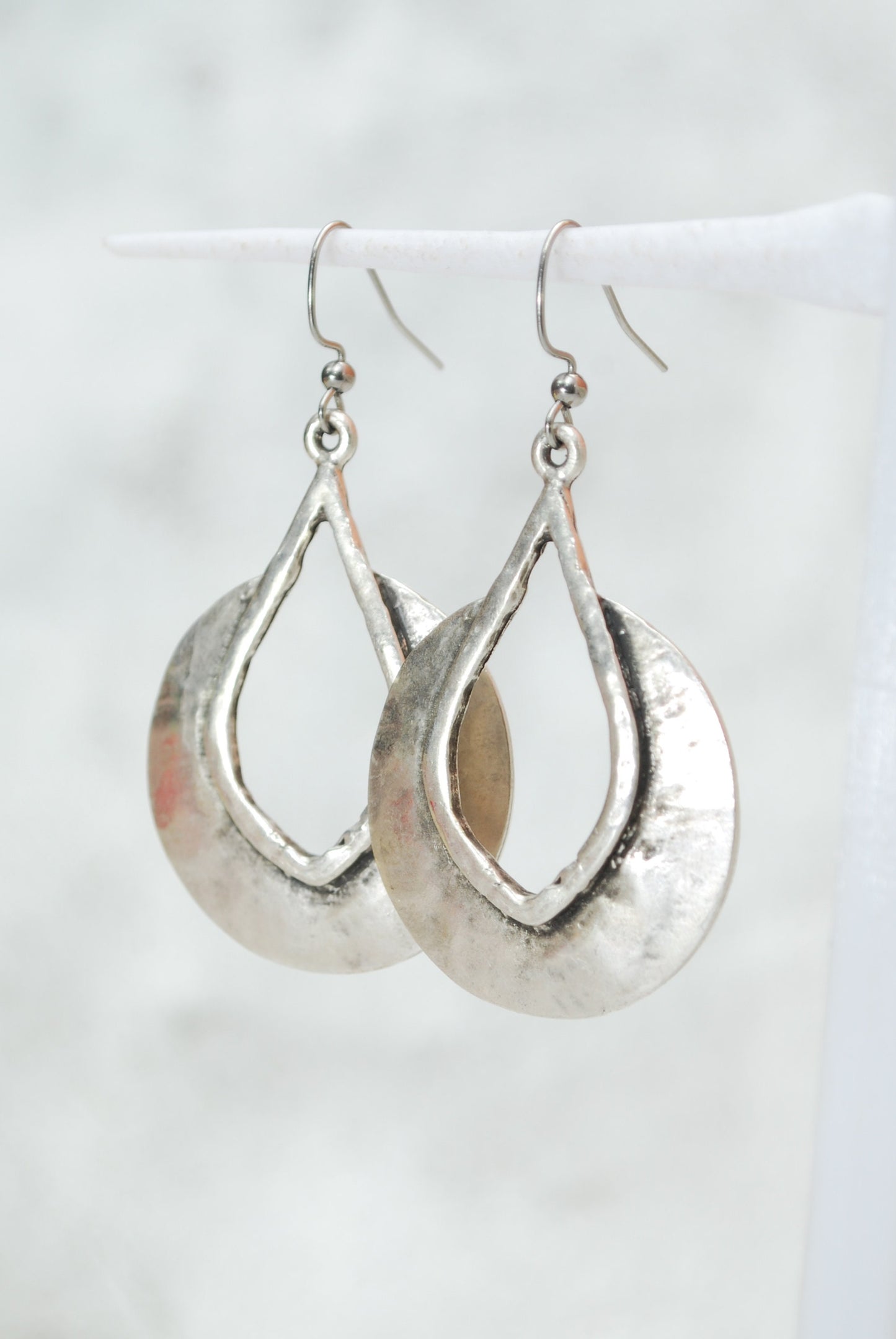 Big teardrop antigue silver earrings / Large big earrings / Estibela design / 6cm - 2 1/2 innches / Birthday gift