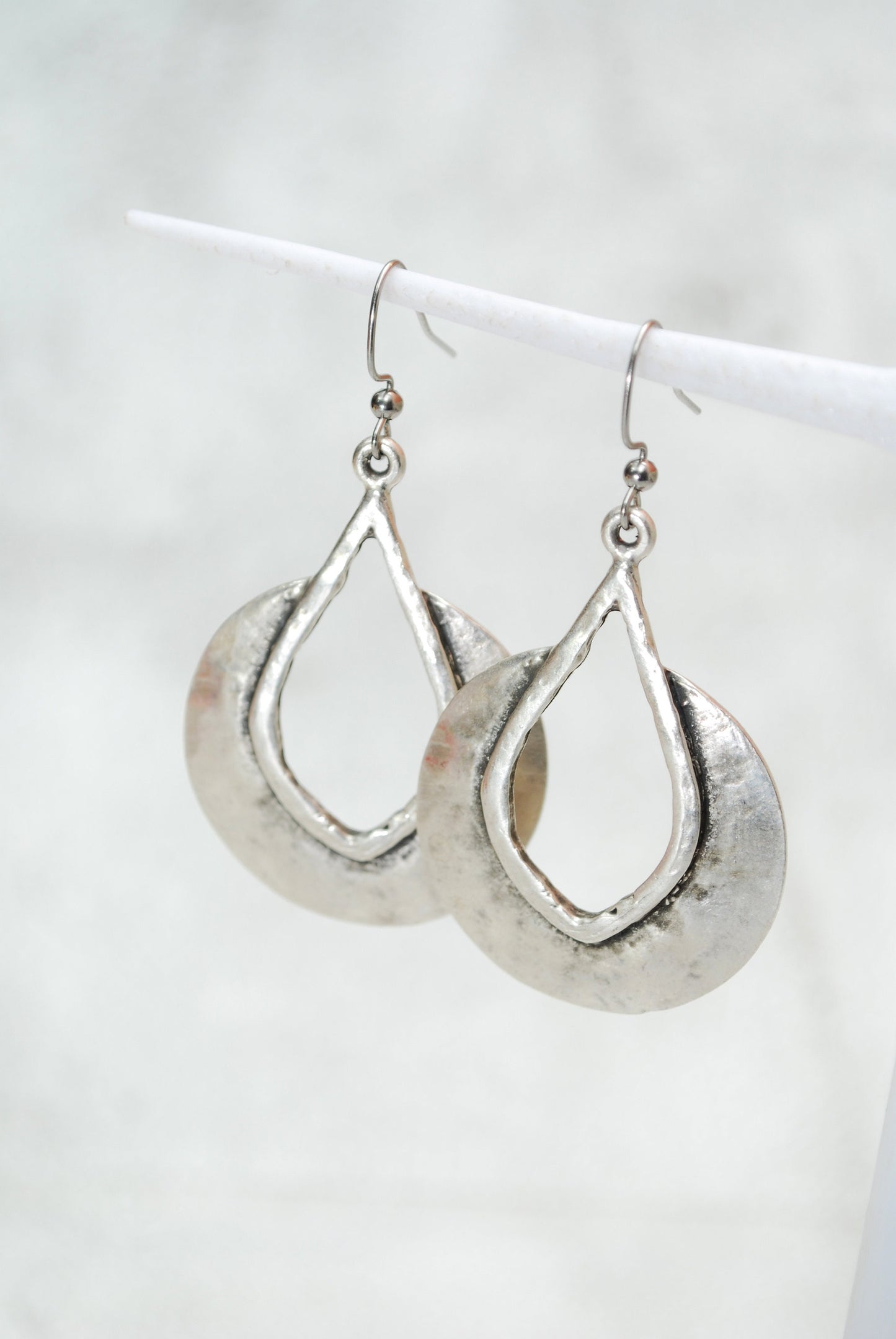 Big teardrop antigue silver earrings / Large big earrings / Estibela design / 6cm - 2 1/2 innches / Birthday gift