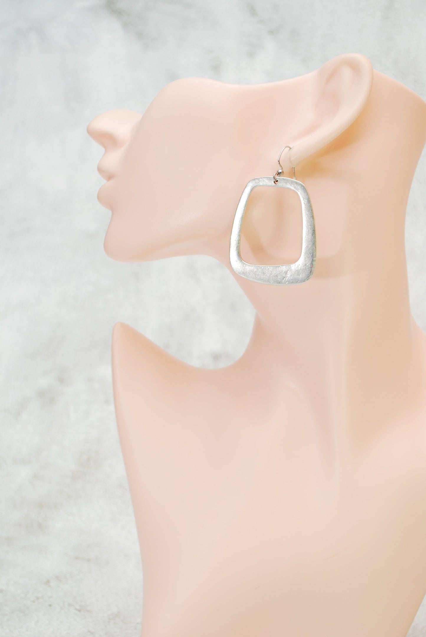 Big rectangle earrings, antigue silver earrings, handmade unique errings,  5.5cm 2.2"