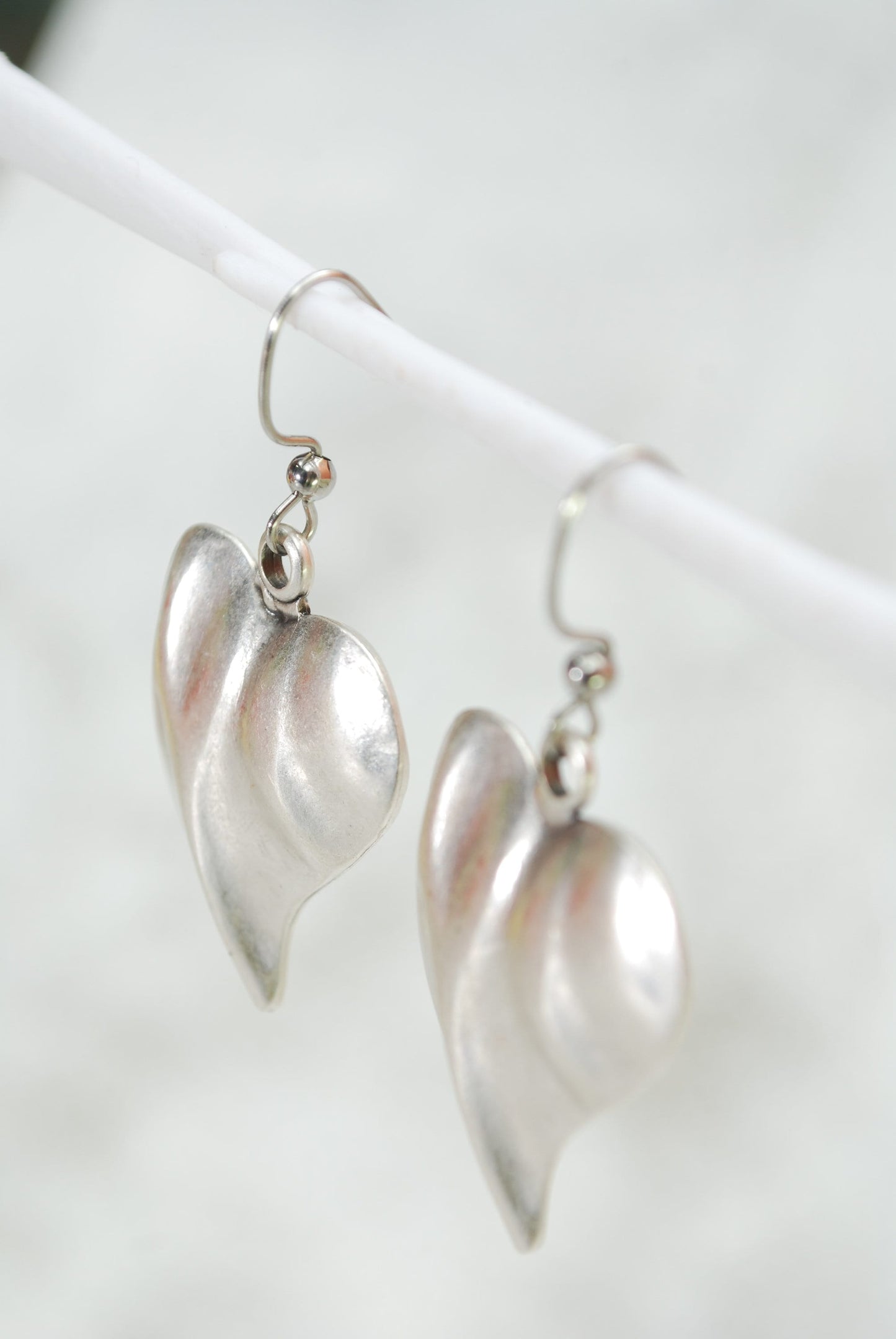 Valentine's Day Exclusive: Boho Chic Antique Silver Big Heart Shape Earrings, Tribal Art Handmade - 4.5cm (1.8")