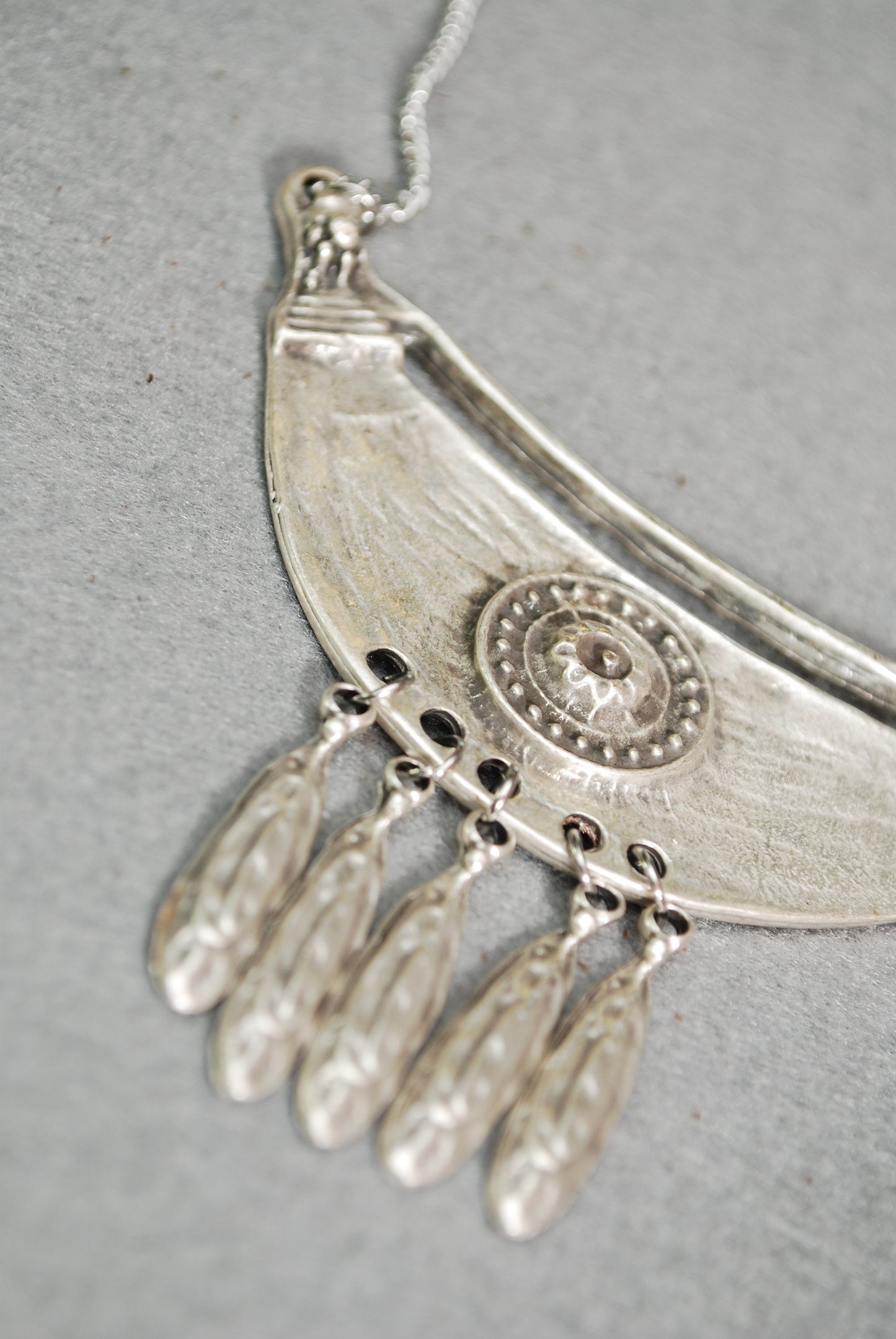 Western-inspired Spiritual Jewelry with Oxidized Silver Finish - Cowgirl Necklace, Lucky Fringe Necklace