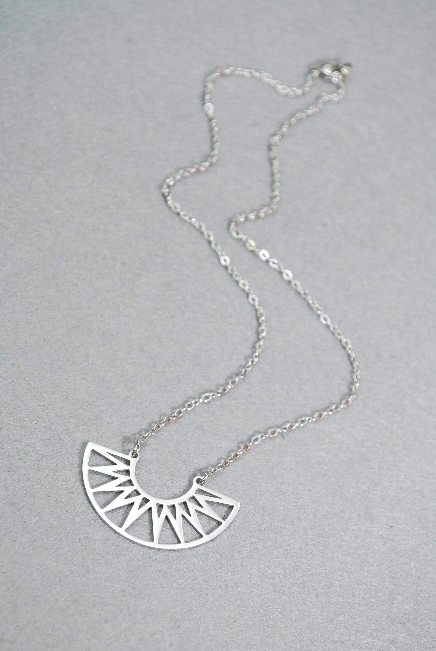 Semicircle Egypt necklace, Stainless steel necklace, business suit jewelry.