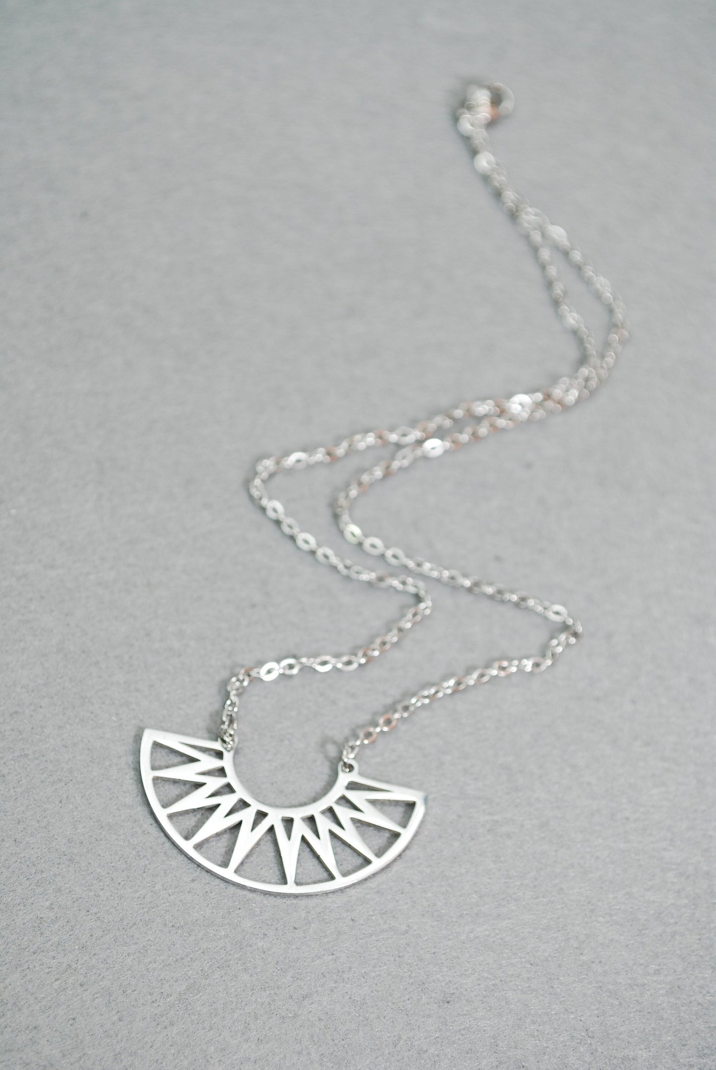 Semicircle Egypt necklace, Stainless steel necklace, business suit jewelry.