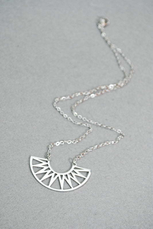 Semicircle Egypt necklace, Stainless steel necklace, business suit jewelry.