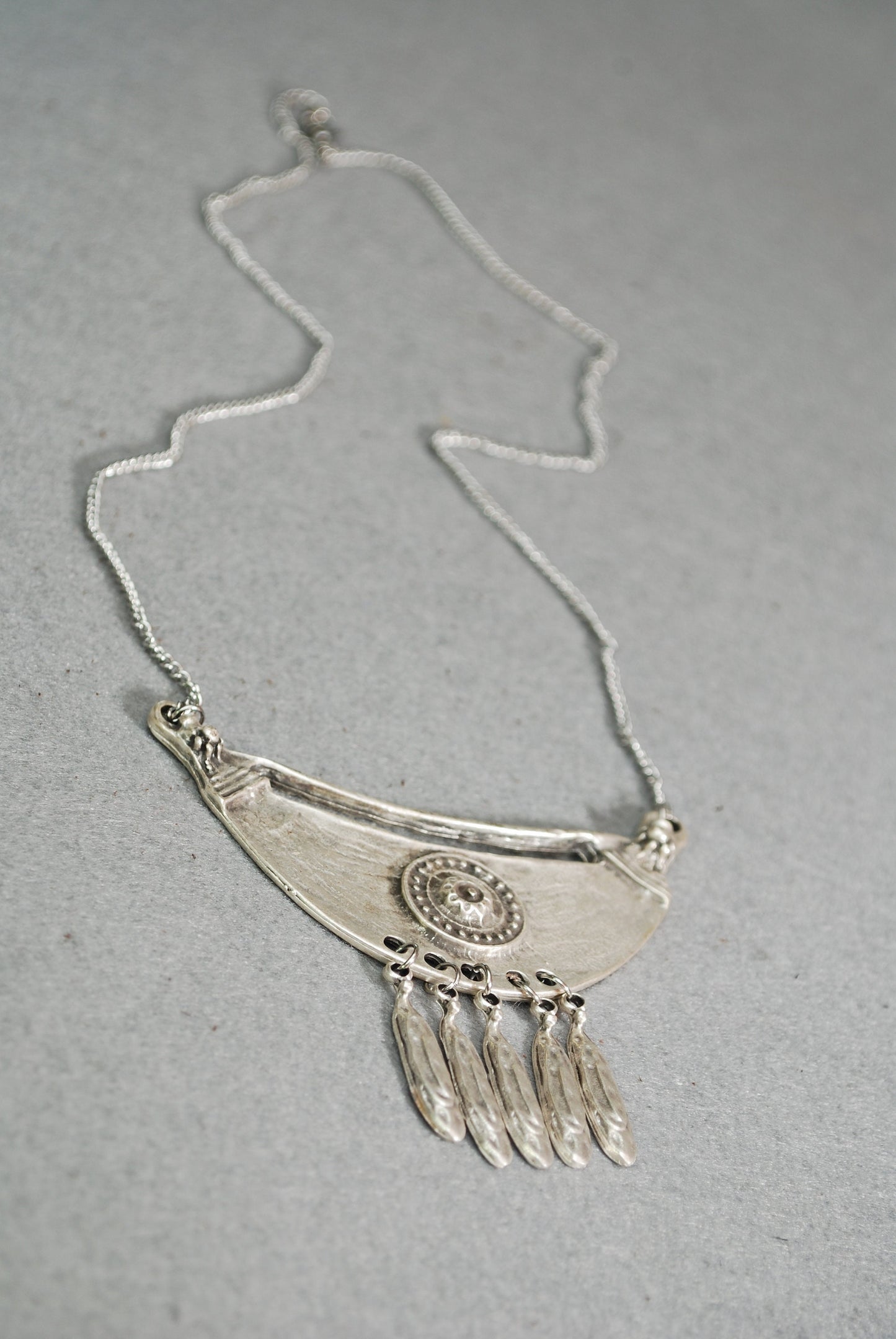 Western-inspired Spiritual Jewelry with Oxidized Silver Finish - Cowgirl Necklace, Lucky Fringe Necklace