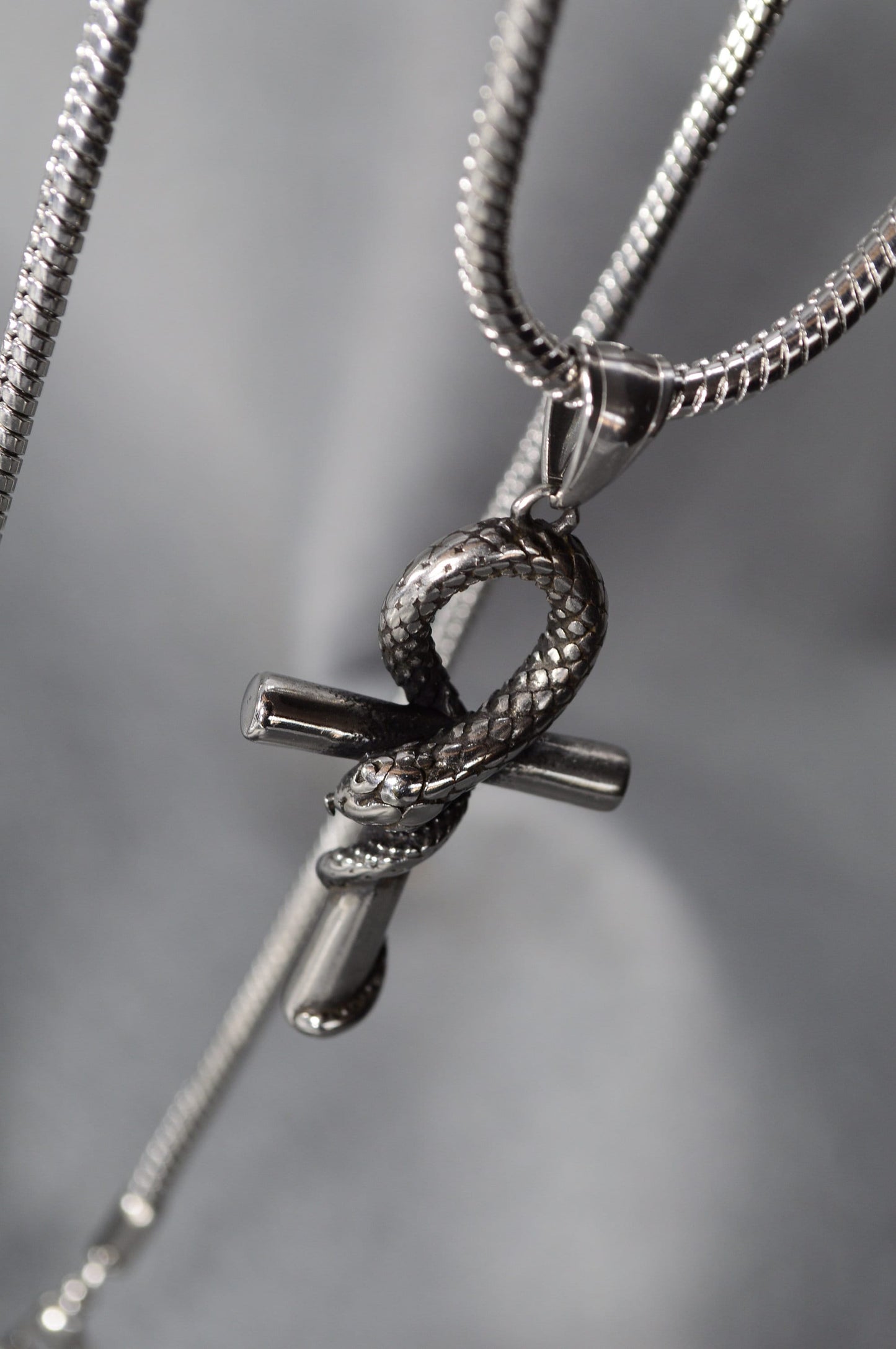 Mystic Serpent Cross: Eternal Wisdom and Spiritual Strength Necklace