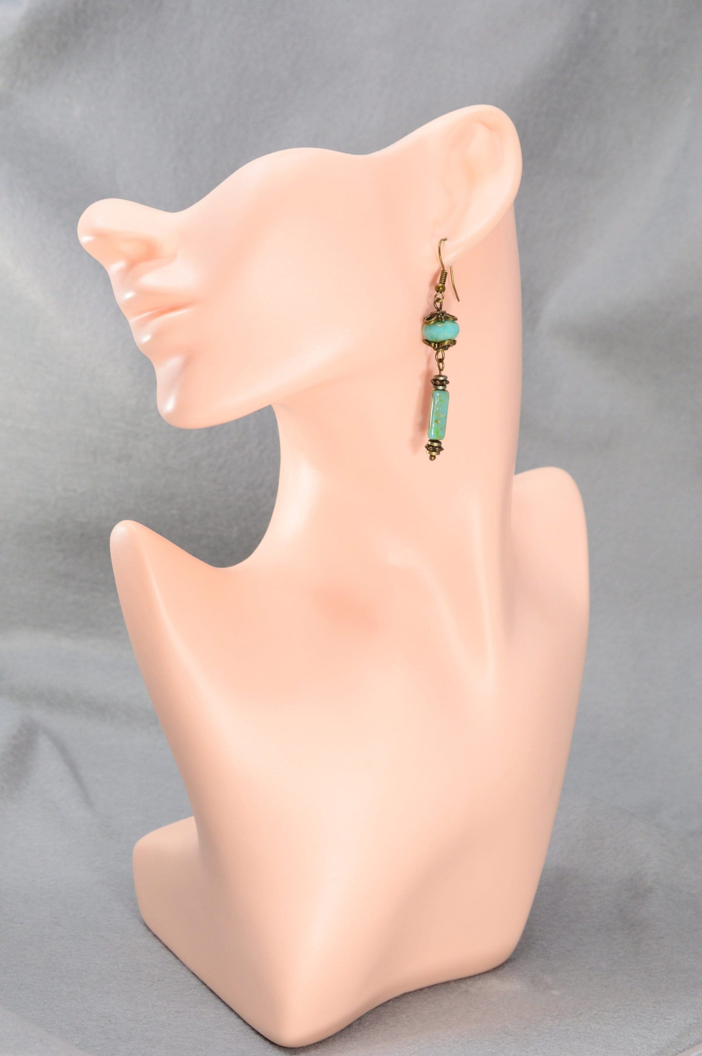 Sea Breeze Earrings: Boho-Chic Hook Earrings Picasso Beads in Stunning Sea Shades. 6.5cm - 2.5"