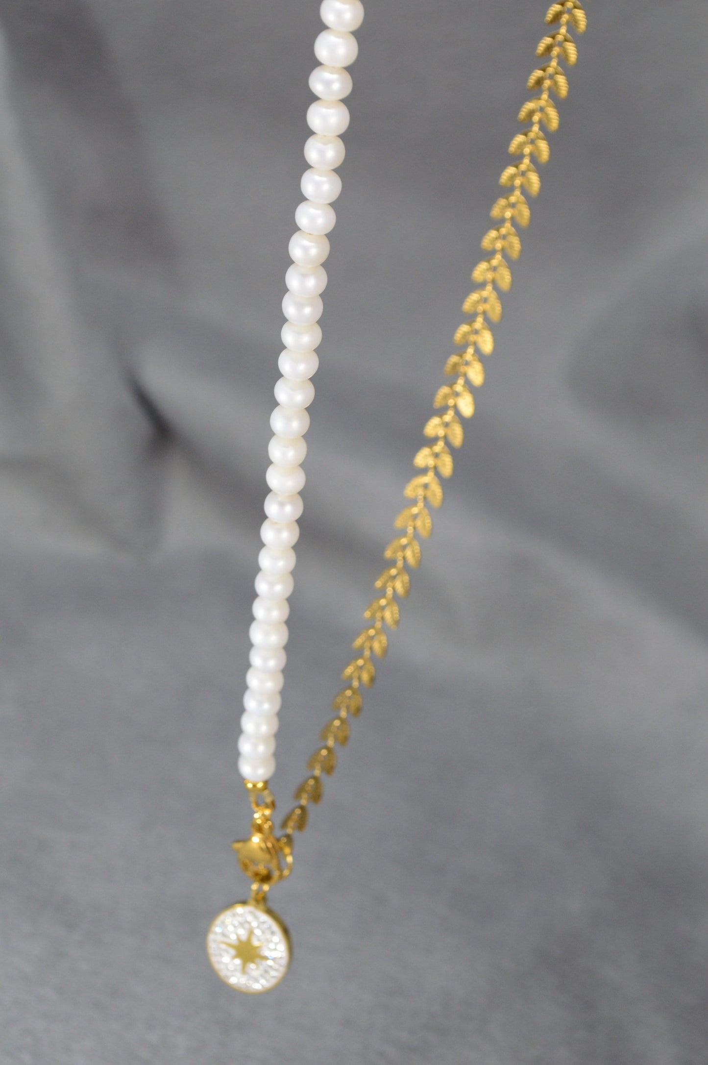 Exclusive Handmade Necklace with Freshwater Pearls and Stainless Steel – Estibela Design – Perfect for Elegant Everyday & Evening Wear