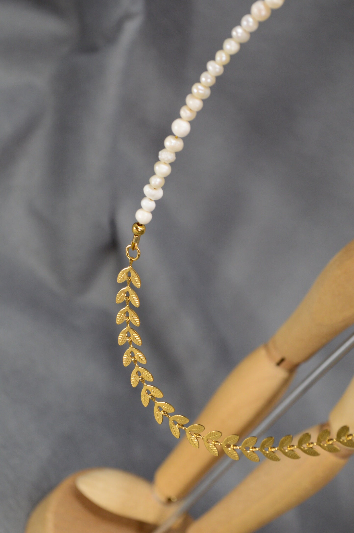 Half River Pearl & Half Stainless Atele Chain Choker - Elegant, Timeless Fashion Statement, Sophisticated Wedding Jewelry.