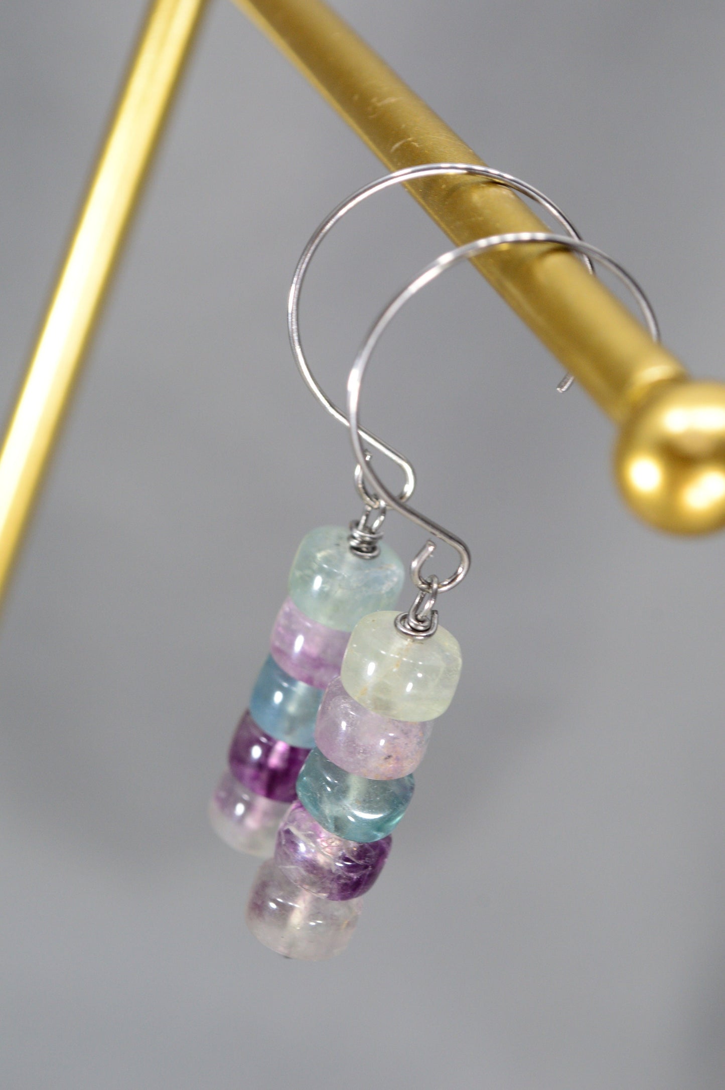 NEW *** Natural stone earrings. Boho, hippie, and minimalist styles. Estibela design.  5cm - 2"