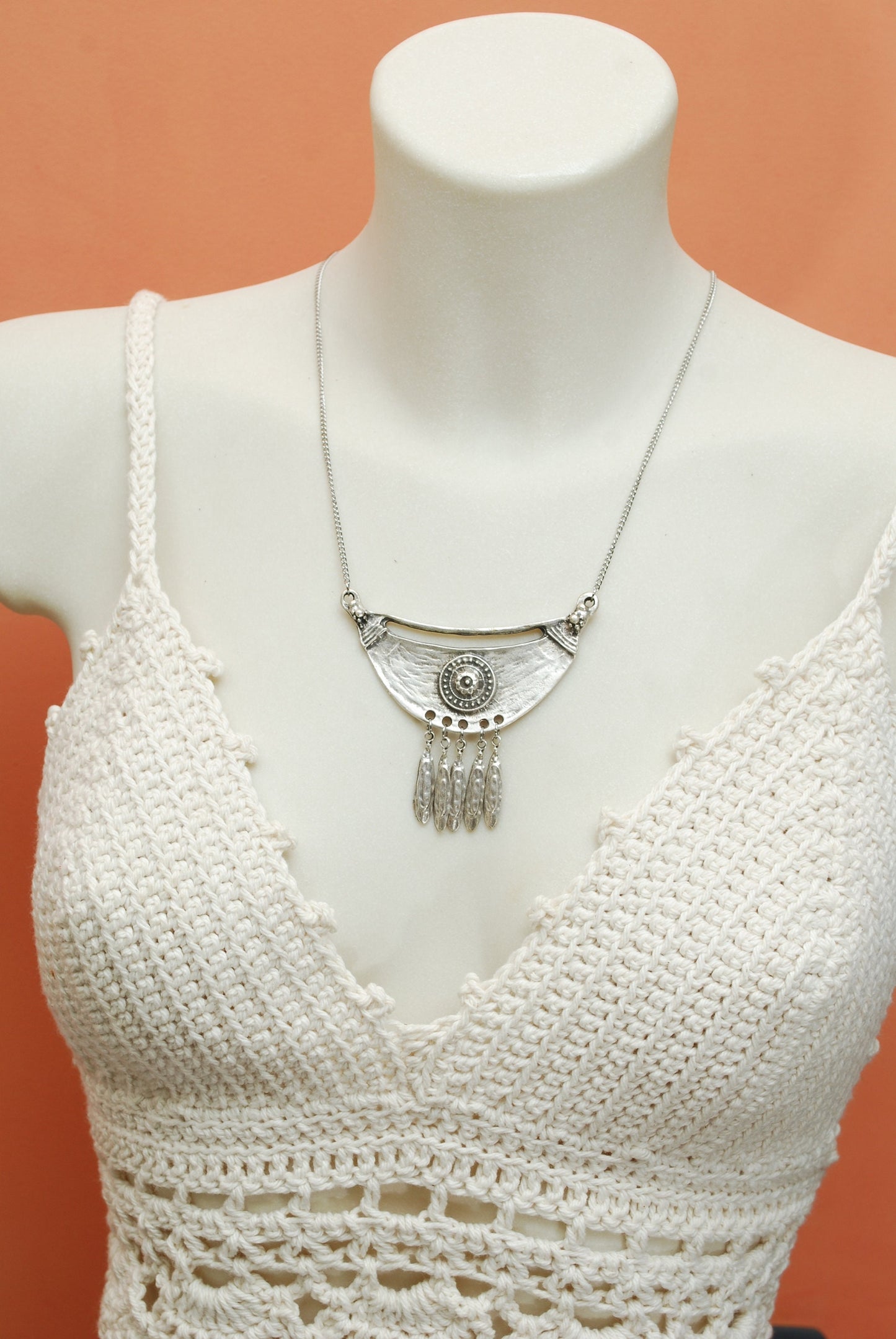 Western-inspired Spiritual Jewelry with Oxidized Silver Finish - Cowgirl Necklace, Lucky Fringe Necklace