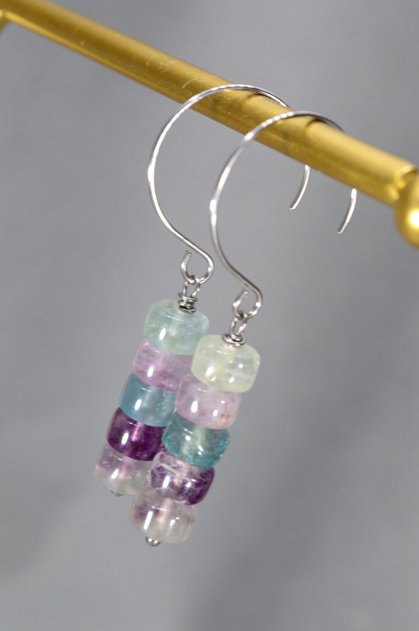 NEW *** Natural stone earrings. Boho, hippie, and minimalist styles. Estibela design.  5cm - 2"