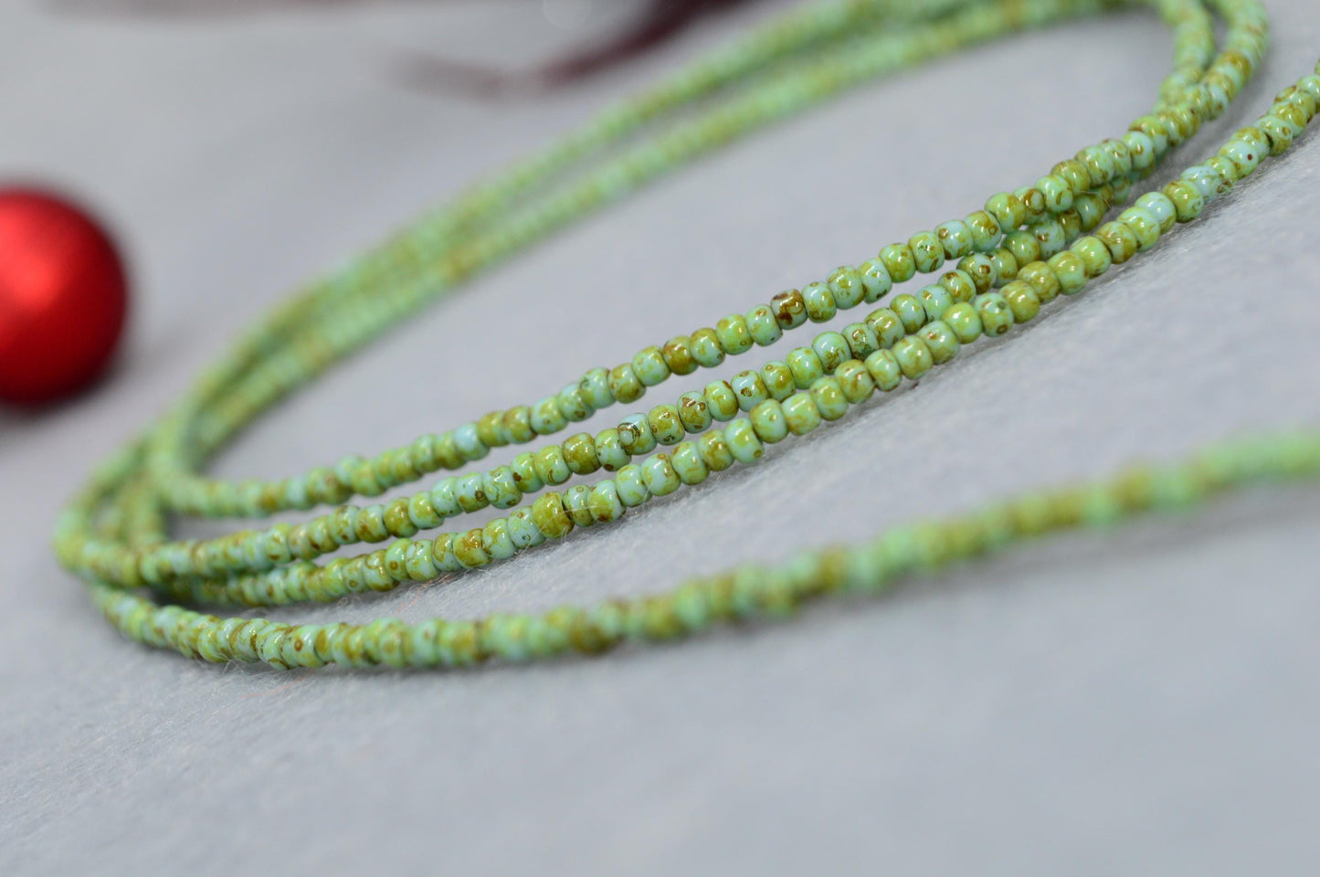 Extra Long seed beads Y-Necklace, Mint Green Layered Necklace with Freshwater Pearls,  110cm 44"